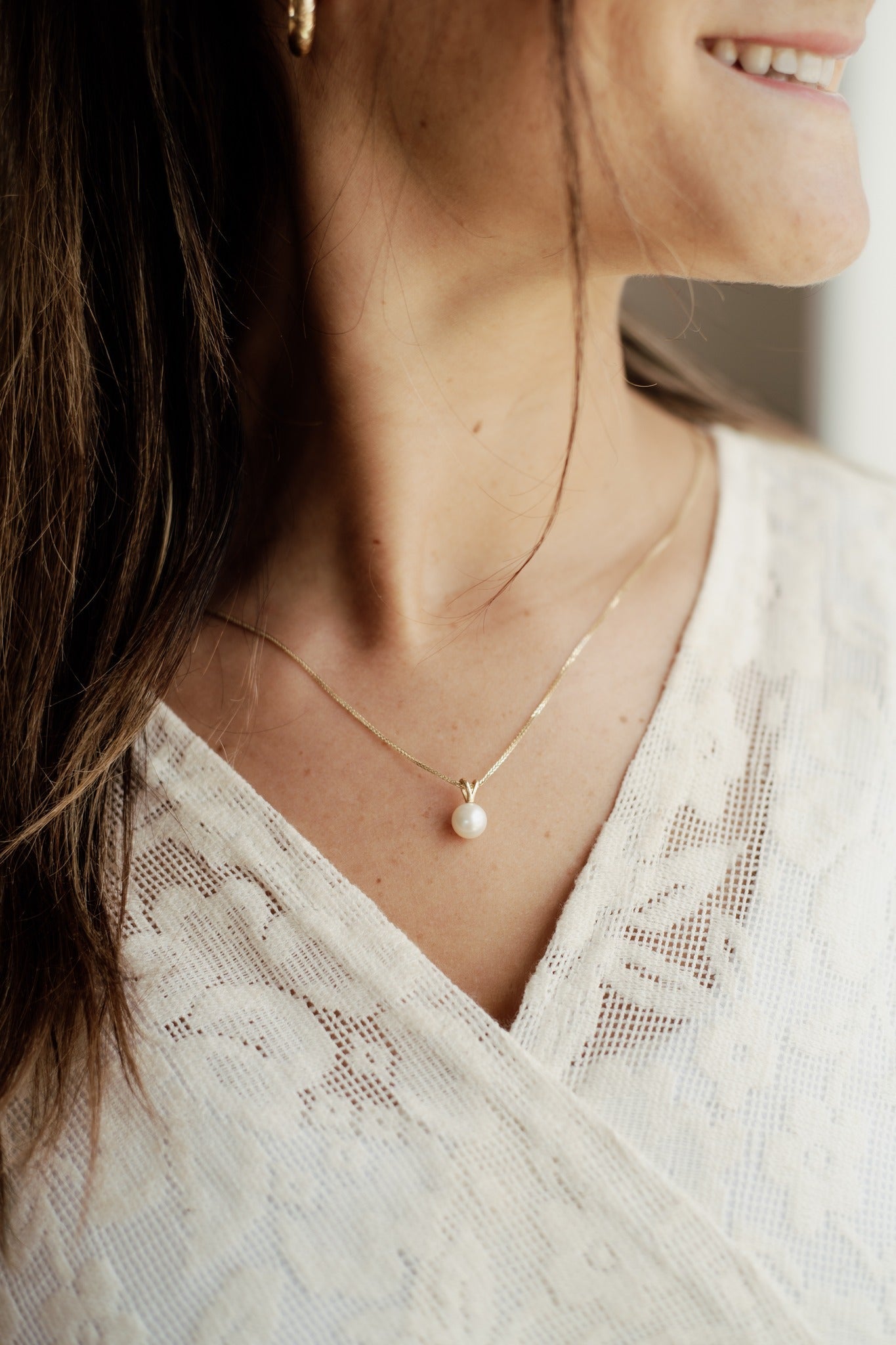 שרשרת פנינה | זהב 14k