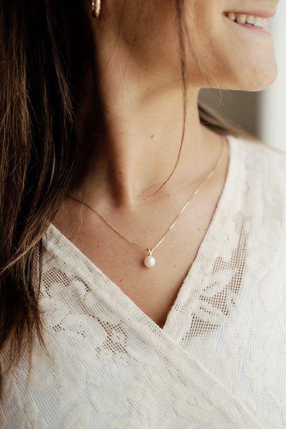 שרשרת פנינה | זהב 14k