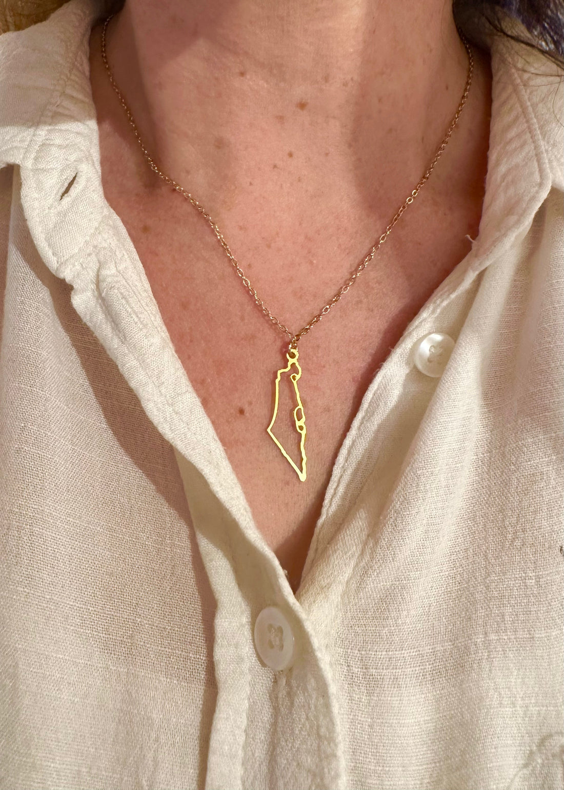 שרשרת ארץ ישראל | מצופה זהב