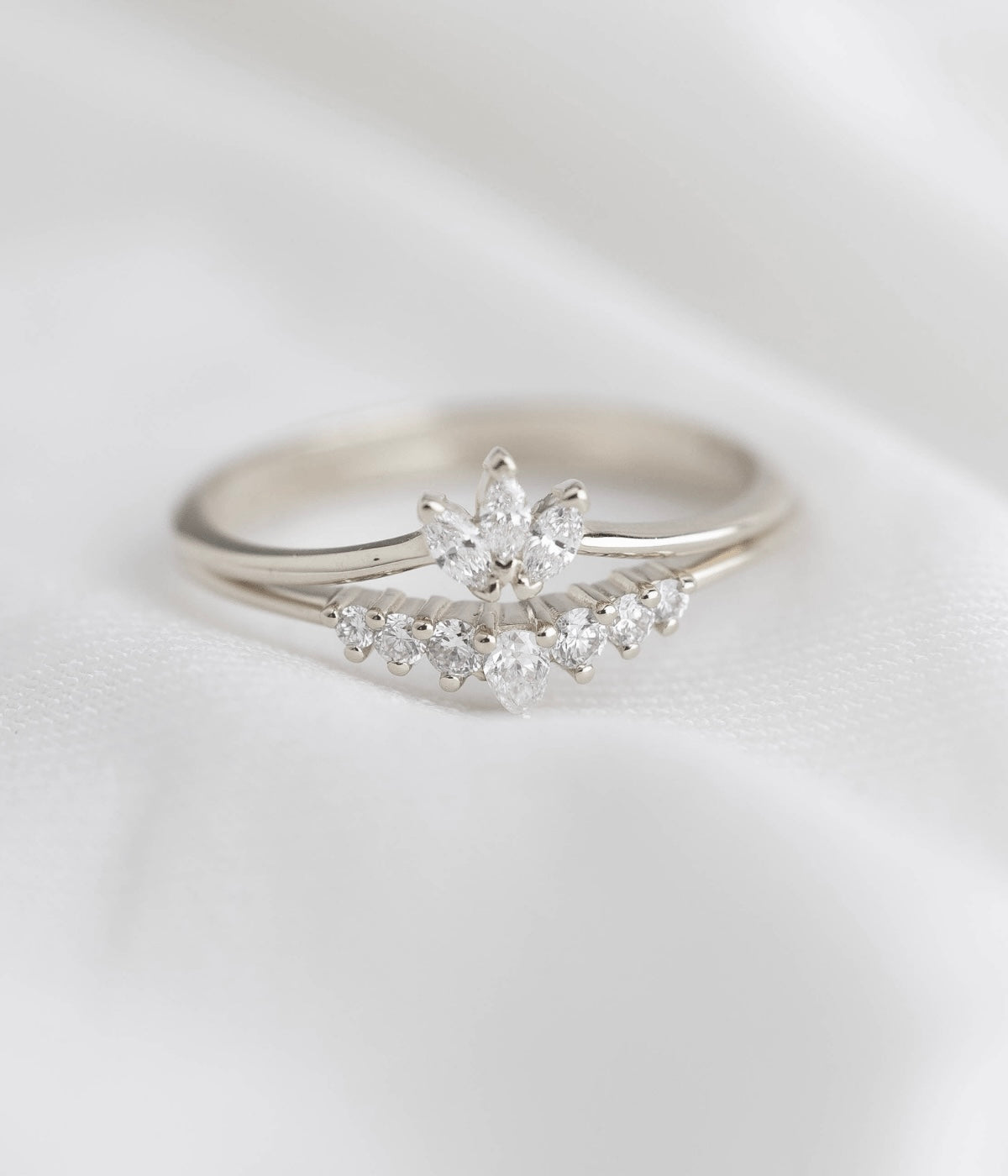 זוג טבעות משלימות מלכה |  זהב 14k