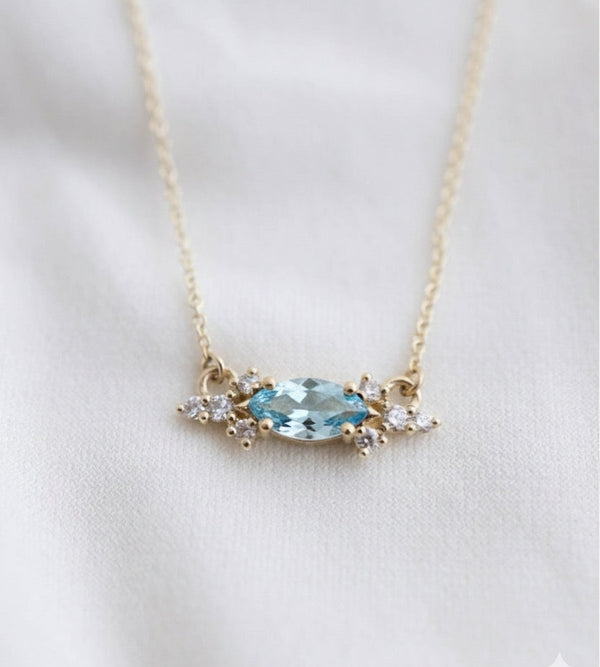 שרשרת לואיזה- טופז סקיי  |  זהב 14k