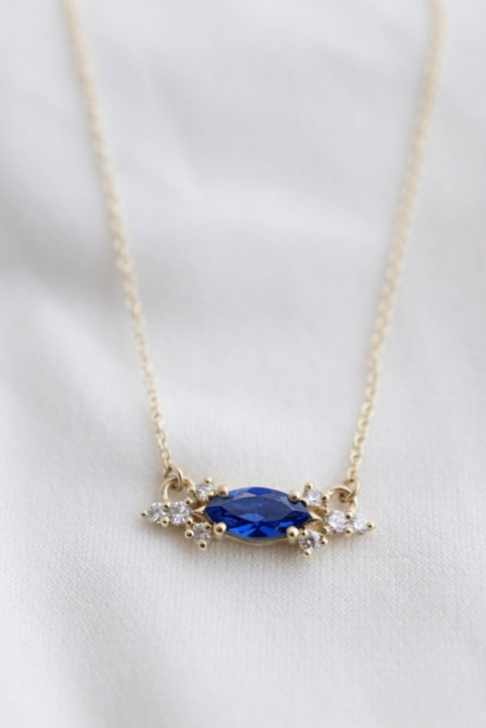 שרשרת לואיזה- ספיר  |  זהב 14k