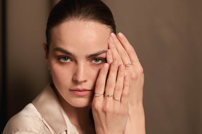 זוג טבעות משלימות מלכה |  זהב 14k