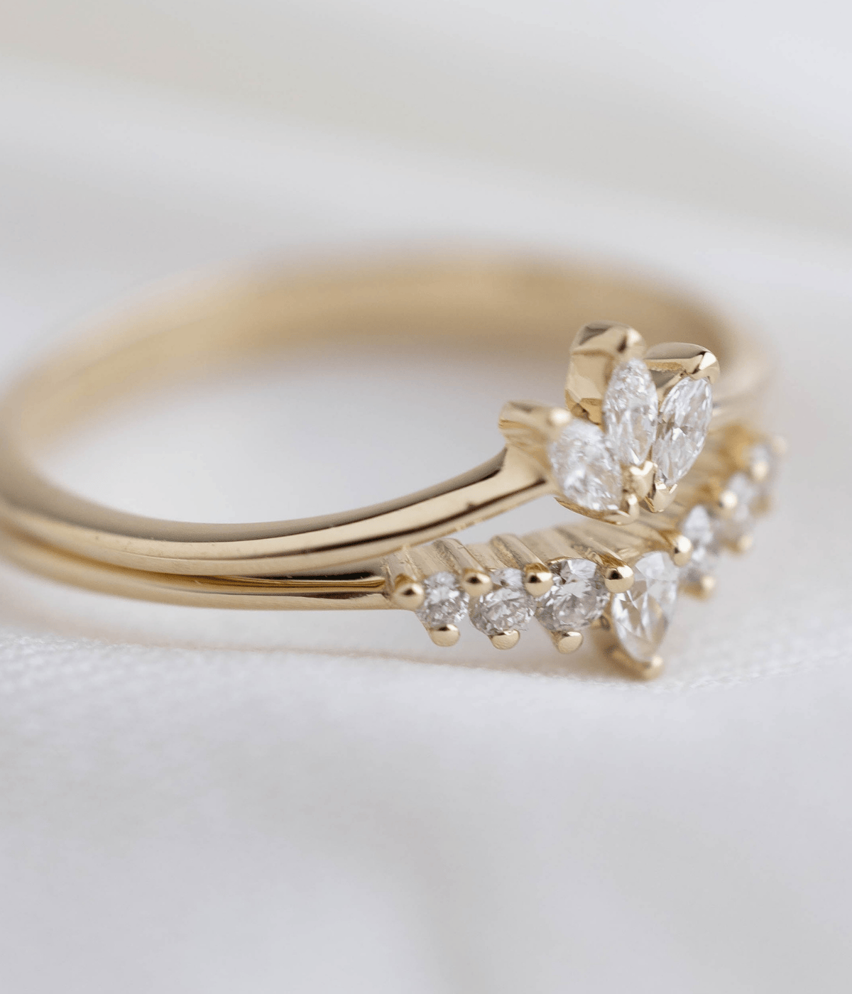 זוג טבעות משלימות מלכה |  זהב 14k